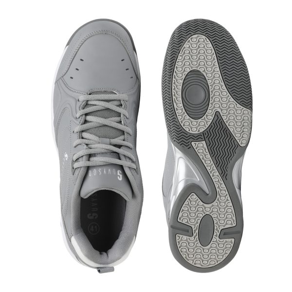 Professional tennis shoes for sports and leisure, shock-absorbing, ultra-light men, wear-resistant, comfortable, anti-slip, white and gray, versatile - Image 3