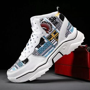 Men's High-Top Sneakers Non-Slip Basketball Shoes Cool Street Sports Boots