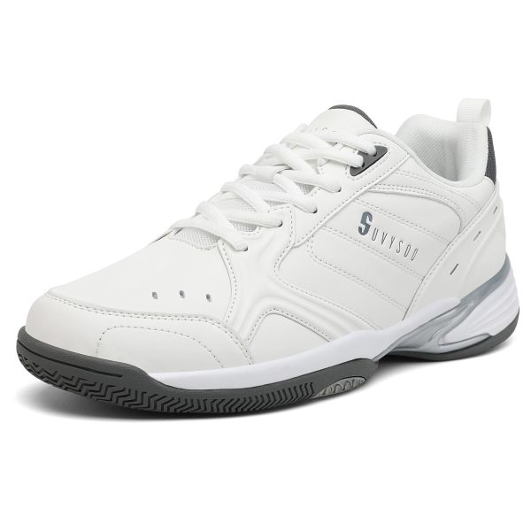 Professional tennis shoes for sports and leisure, shock-absorbing, ultra-light men, wear-resistant, comfortable, anti-slip, white and gray, versatile - Image 7